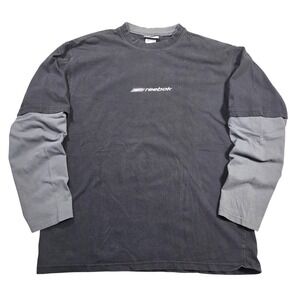 Vtg Reebok Layered Look Y2k Grunge Skater Punk Baggy Long Sleeve T Shirt Men M